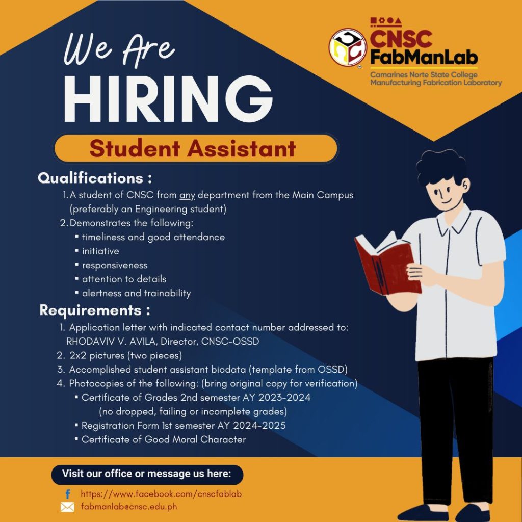 CNSC Fabmanlab is Hiring